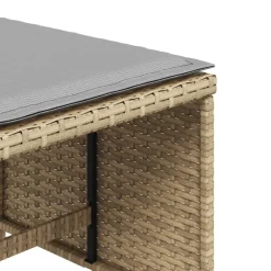 vidaXL Tuinkrukken 4 st kussens 40x40x35 cm poly rattan gemengd beige