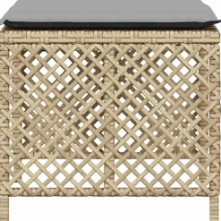vidaXL Tuinkrukken 4 st kussens 41x41x36 cm poly rattan gemengd beige