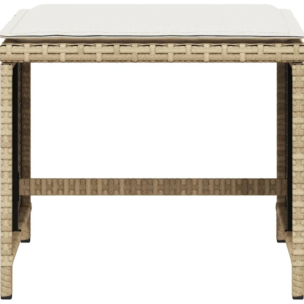 vidaXL Tuinkrukken 4 st met kussens 41x41x36 cm poly rattan beige