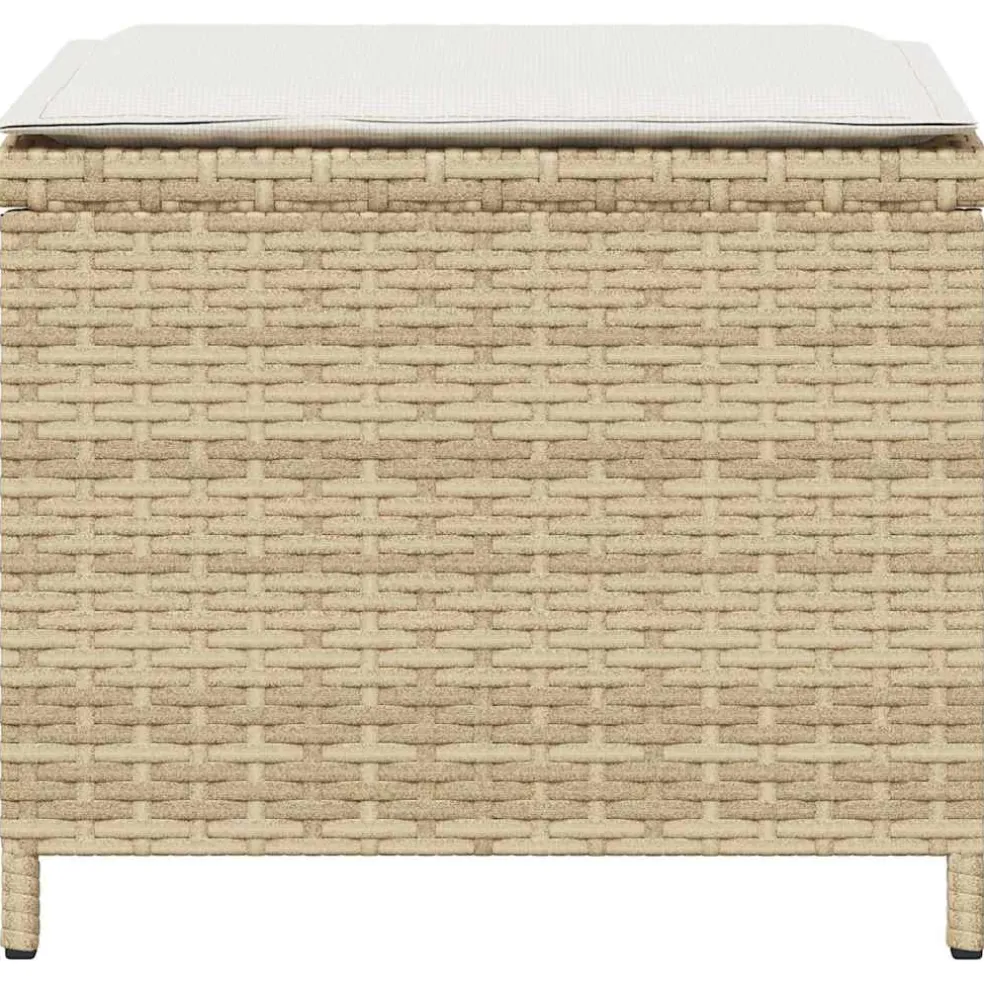 vidaXL Tuinkrukken 4 st met kussens 41x41x36 cm poly rattan beige