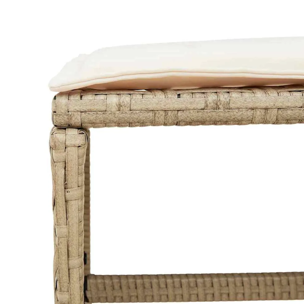 vidaXL Tuinkrukken 4 st met kussens 41x41x36 cm poly rattan beige