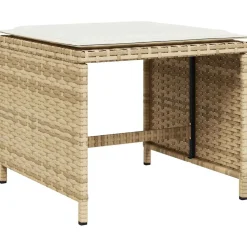 vidaXL Tuinkrukken 4 st met kussens 41x41x36 cm poly rattan beige