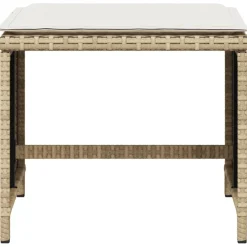 vidaXL Tuinkrukken 4 st met kussens 40x40x35 cm poly rattan beige