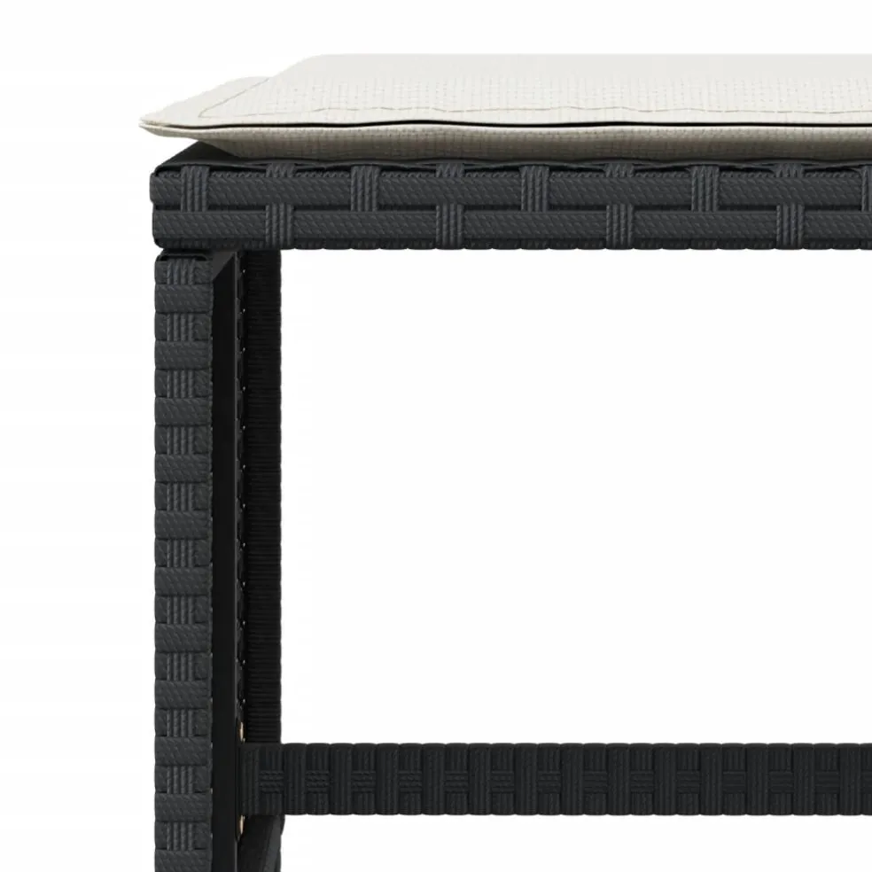 vidaXL Tuinkrukken 4 st met kussens 40x40x35 cm poly rattan zwart