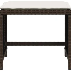 vidaXL Tuinkrukken 4 st met kussens 41x41x36 cm poly rattan bruin