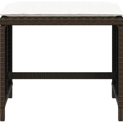 vidaXL Tuinkrukken 4 st met kussens 41x41x36 cm poly rattan bruin