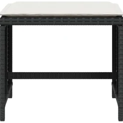 vidaXL Tuinkrukken 4 st met kussens 41x41x36 cm poly rattan zwart