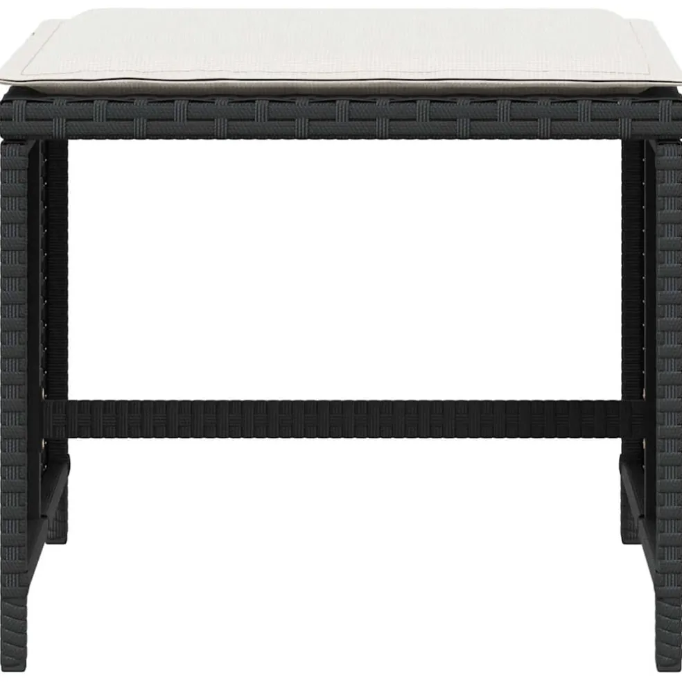 vidaXL Tuinkrukken 4 st met kussens 41x41x36 cm poly rattan zwart