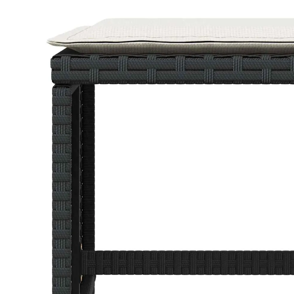 vidaXL Tuinkrukken 4 st met kussens 41x41x36 cm poly rattan zwart