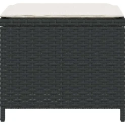 vidaXL Tuinkrukken 4 st met kussens 41x41x36 cm poly rattan zwart