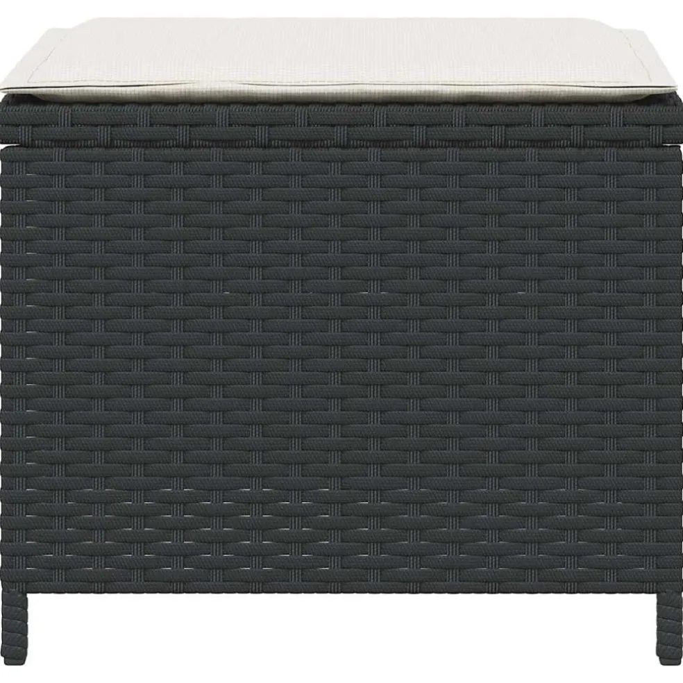 vidaXL Tuinkrukken 4 st met kussens 41x41x36 cm poly rattan zwart