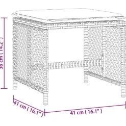 vidaXL Tuinkrukken 4 st met kussens 41x41x36 cm poly rattan zwart