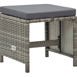 vidaXL Tuinkrukken 4 st met kussens poly rattan grijs