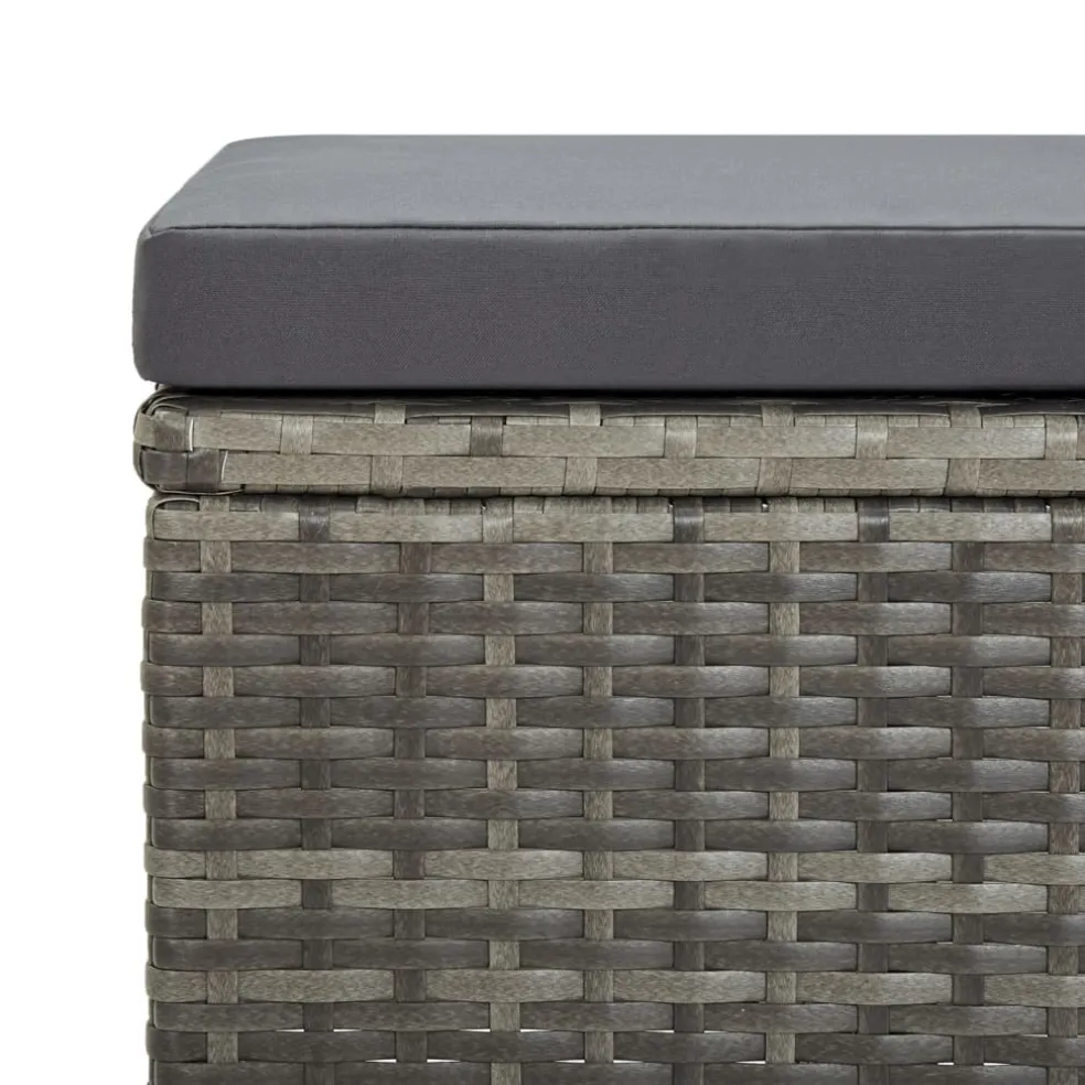 vidaXL Tuinkrukken 4 st met kussens poly rattan grijs