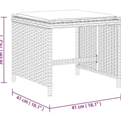 vidaXL Tuinkrukken 4 st met kussens 41x41x36 cm poly rattan beige