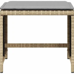 vidaXL Tuinkrukken 4 st met kussens 41x41x36 cm poly rattan beige