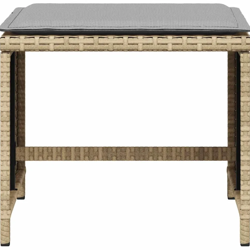 vidaXL Tuinkrukken 4 st met kussens 41x41x36 cm poly rattan beige
