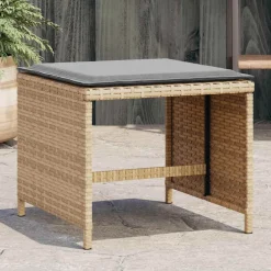 vidaXL Tuinkrukken 4 st met kussens 41x41x36 cm poly rattan beige