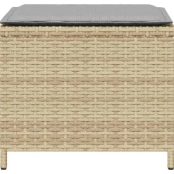vidaXL Tuinkrukken 4 st met kussens 41x41x36 cm poly rattan beige