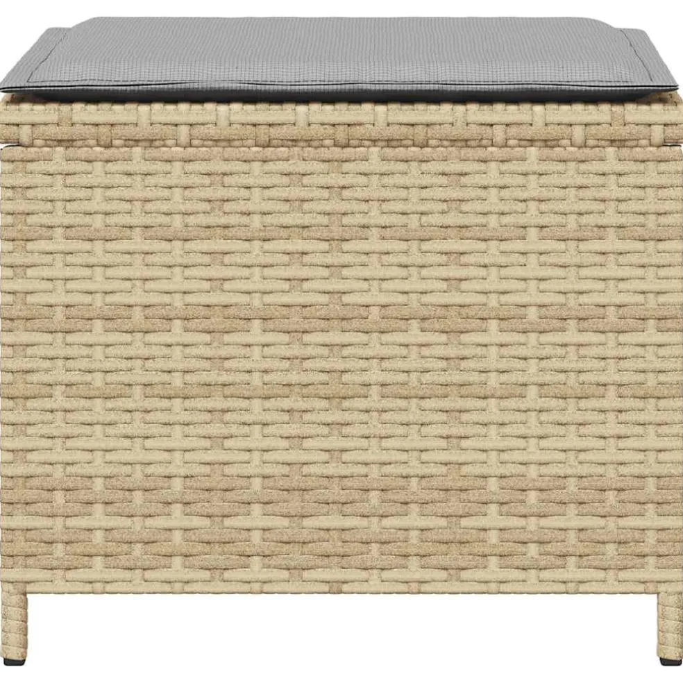 vidaXL Tuinkrukken 4 st met kussens 41x41x36 cm poly rattan beige