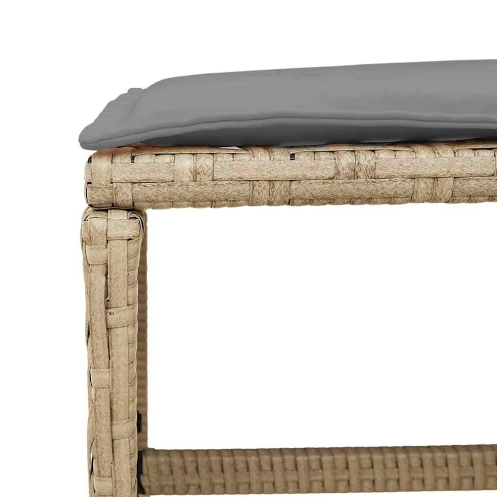 vidaXL Tuinkrukken 4 st met kussens 41x41x36 cm poly rattan beige
