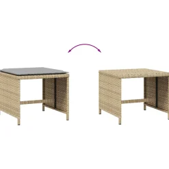 vidaXL Tuinkrukken 4 st met kussens 41x41x36 cm poly rattan beige