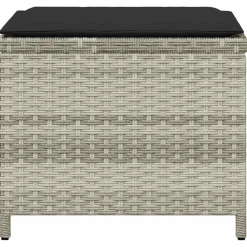 vidaXL Tuinkrukken 4 st met kussens 41x41x36 cm poly rattan lichtgrijs