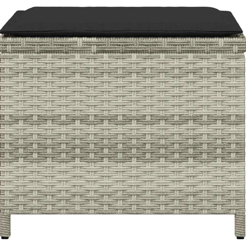 vidaXL Tuinkrukken 4 st met kussens 41x41x36 cm poly rattan lichtgrijs