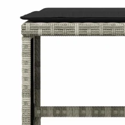 vidaXL Tuinkrukken 4 st met kussens 41x41x36 cm poly rattan lichtgrijs