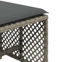 vidaXL Tuinkrukken 4 st met kussens 41x41x36 cm poly rattan grijs