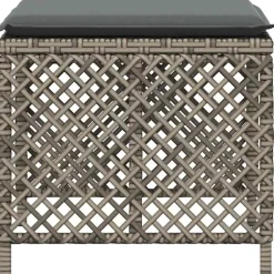 vidaXL Tuinkrukken 4 st met kussens 41x41x36 cm poly rattan grijs