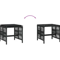 vidaXL Tuinkrukken 4 st met kussens 41x41x36 cm poly rattan zwart