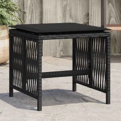 vidaXL Tuinkrukken 4 st met kussens 41x41x36 cm poly rattan zwart