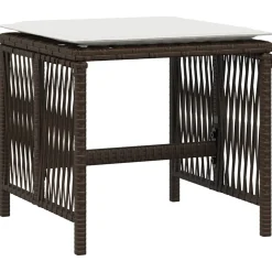 vidaXL Tuinkrukken 4 st met kussens 41x41x36 cm poly rattan bruin