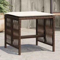 vidaXL Tuinkrukken 4 st met kussens 41x41x36 cm poly rattan bruin