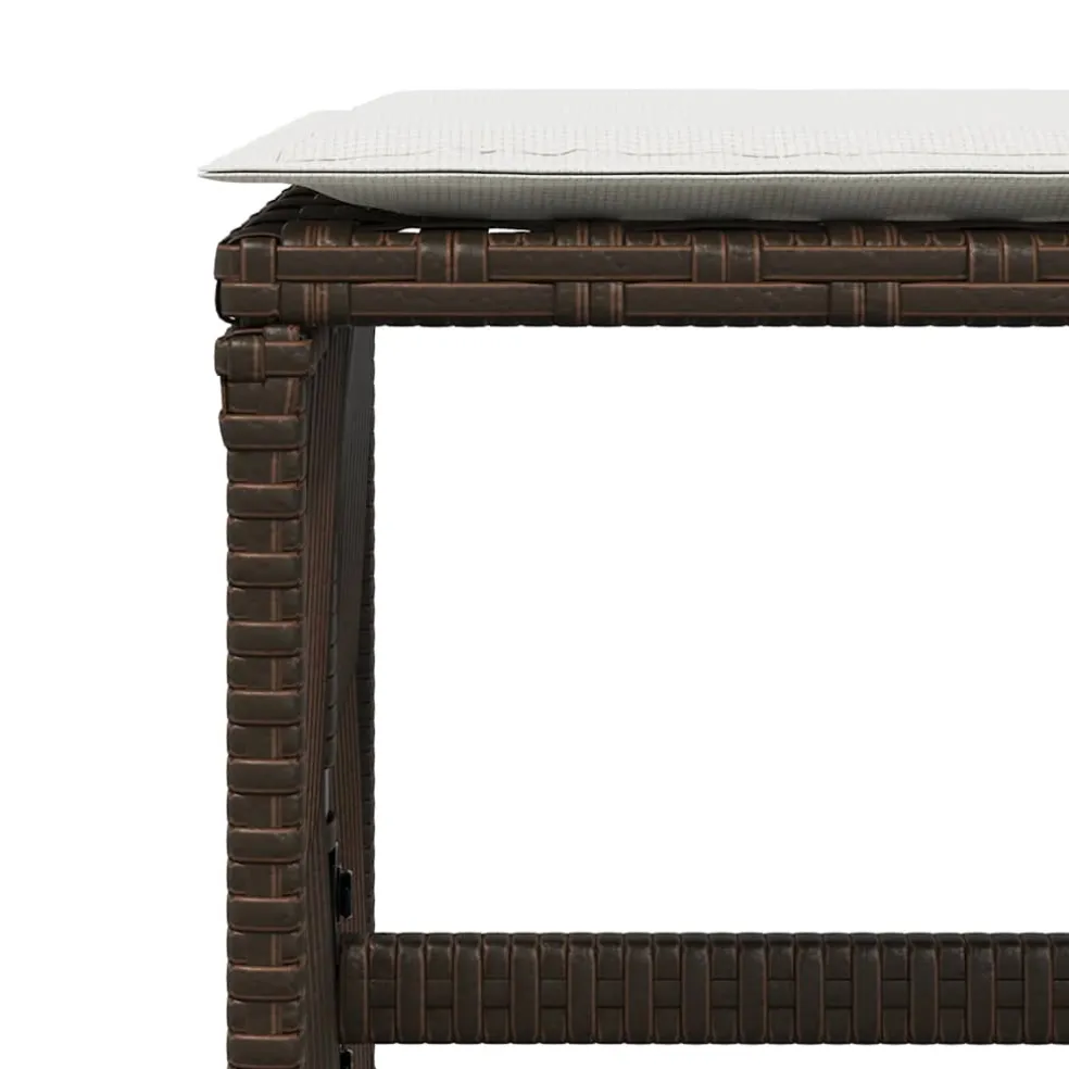 vidaXL Tuinkrukken 4 st met kussens 41x41x36 cm poly rattan bruin