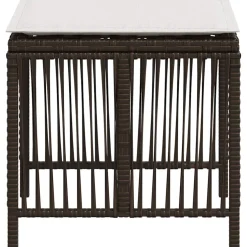 vidaXL Tuinkrukken 4 st met kussens 41x41x36 cm poly rattan bruin