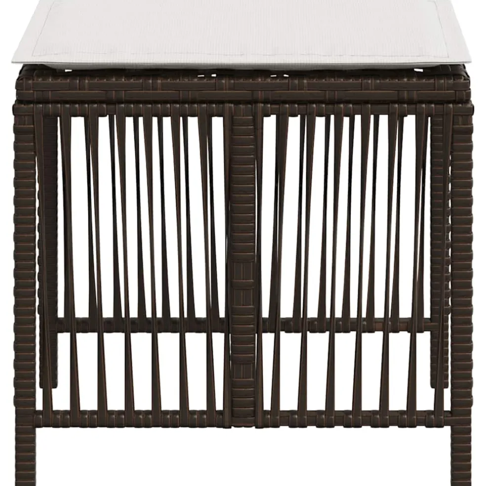 vidaXL Tuinkrukken 4 st met kussens 41x41x36 cm poly rattan bruin