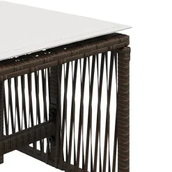 vidaXL Tuinkrukken 4 st met kussens 41x41x36 cm poly rattan bruin