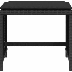 vidaXL Tuinkrukken 4 st met kussens 41x41x36 cm poly rattan zwart