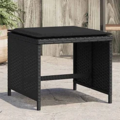 vidaXL Tuinkrukken 4 st met kussens 41x41x36 cm poly rattan zwart