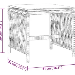 vidaXL Tuinkrukken 4 st met kussens 41x41x36 cm poly rattan lichtgrijs