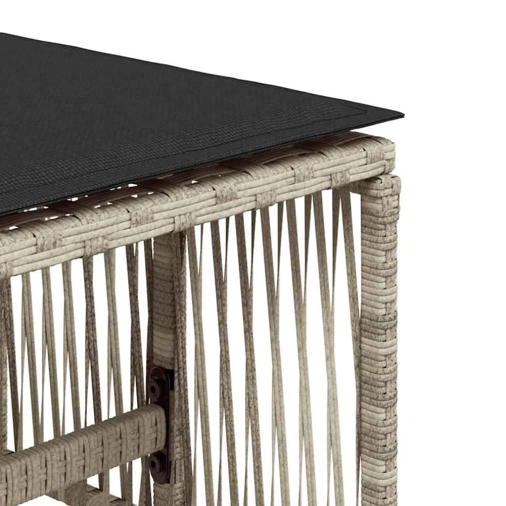 vidaXL Tuinkrukken 4 st met kussens 41x41x36 cm poly rattan lichtgrijs