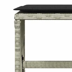 vidaXL Tuinkrukken 4 st met kussens 41x41x36 cm poly rattan lichtgrijs