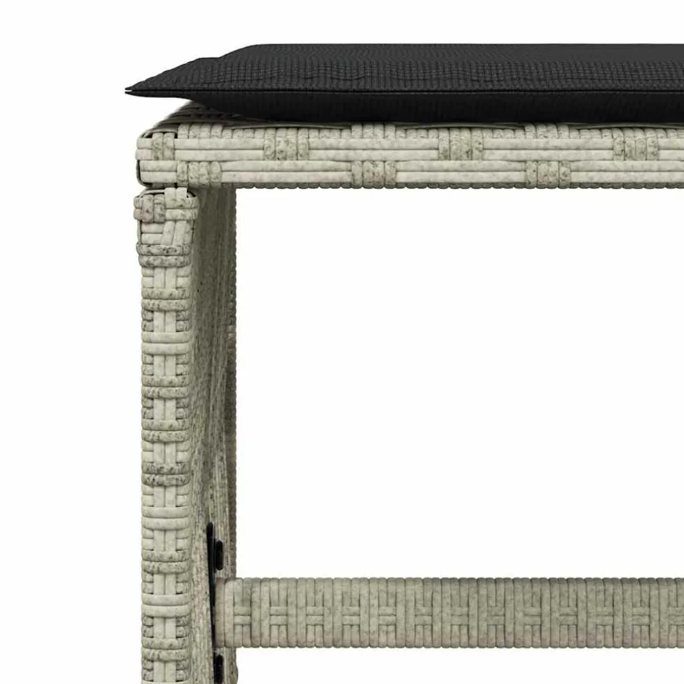 vidaXL Tuinkrukken 4 st met kussens 41x41x36 cm poly rattan lichtgrijs