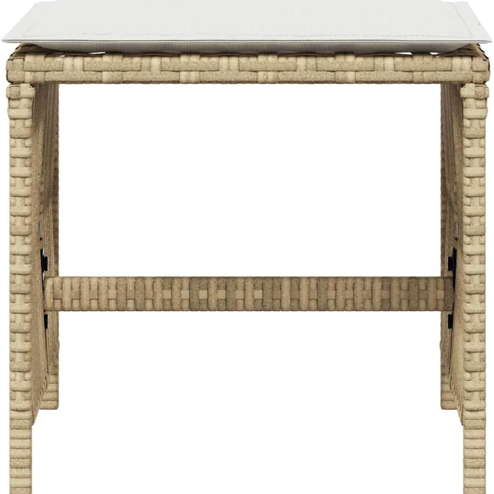 vidaXL Tuinkrukken 4 st met kussens 41x41x36 cm poly rattan beige