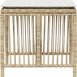 vidaXL Tuinkrukken 4 st met kussens 41x41x36 cm poly rattan beige