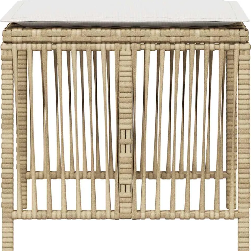 vidaXL Tuinkrukken 4 st met kussens 41x41x36 cm poly rattan beige