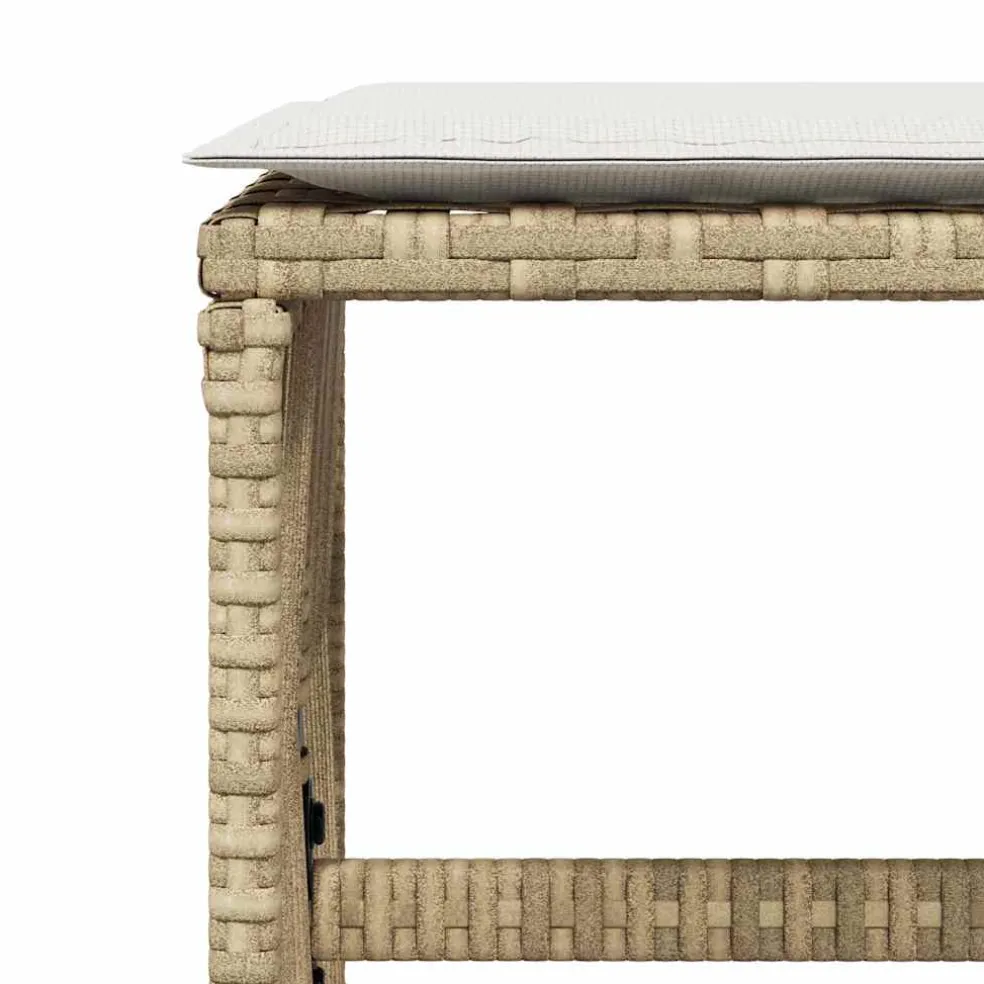 vidaXL Tuinkrukken 4 st met kussens 41x41x36 cm poly rattan beige
