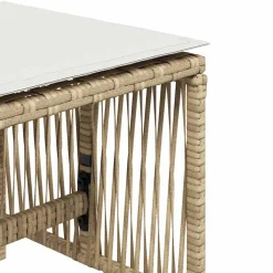 vidaXL Tuinkrukken 4 st met kussens 41x41x36 cm poly rattan beige